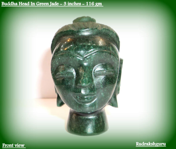 Lord Buddha Face In Natural Green Jade