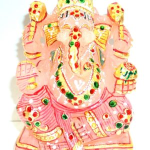 Lord Ganesha In Natural Rose Quartz