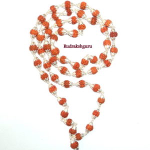 Rudraksha Mala In Silver - 55 Beads