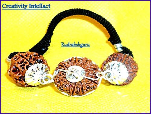 Combination Of 4 Mukhi , 6 Mukhi , 8 mukhi Rudraksha In Silver