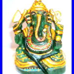Lord Ganesha In Natural Green Jade