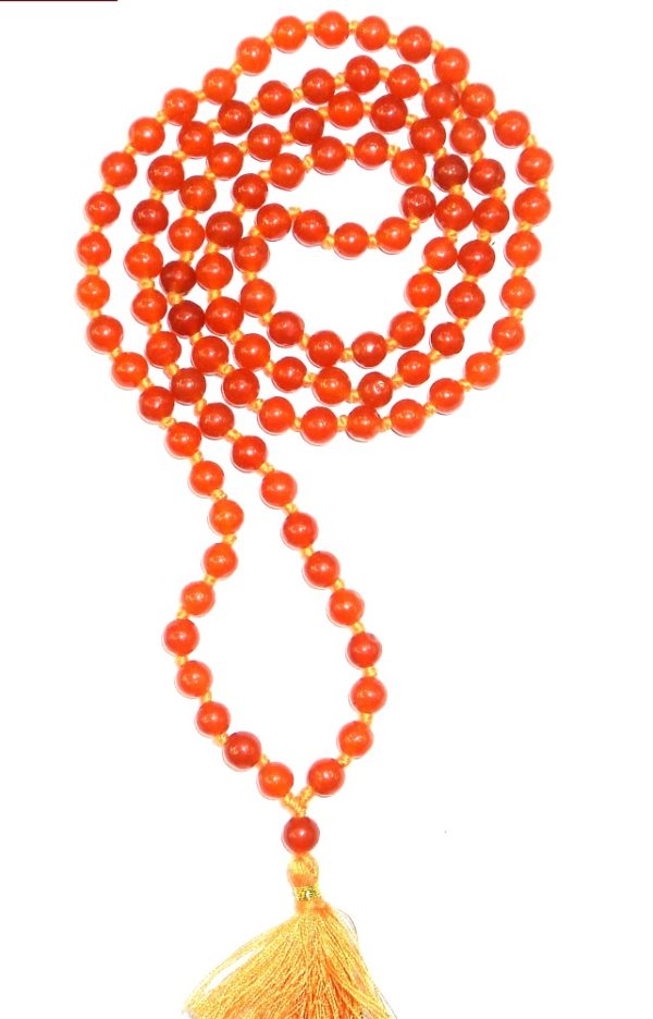 Orange Carnelian Mala - 109 Beads