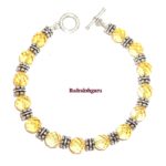 Yellow Citrine Bracelet With German Silver Spacers