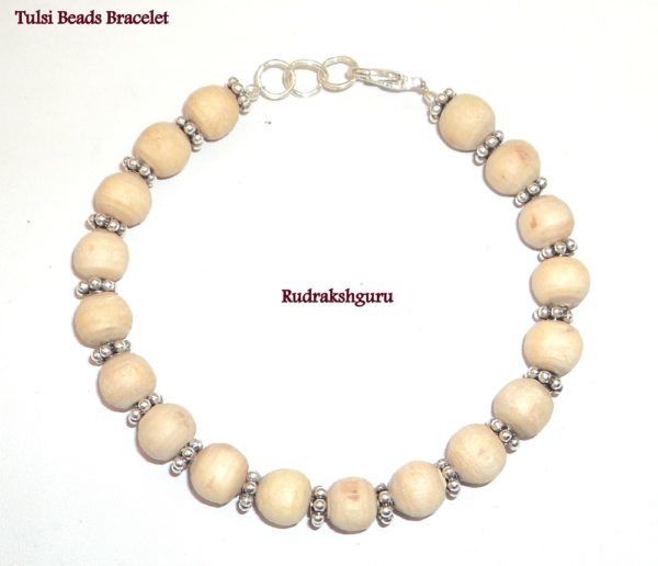 Tulsi Beads Bracelet with German Silver Spacers