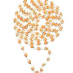 Rudrani Mala Strung In Silver Wire with Silver Self Design Caps