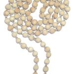 White Tulsi Beads Mala In Silver Wire