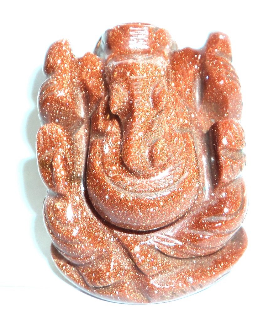 Lord Ganesha Made in Glittering Sunstone