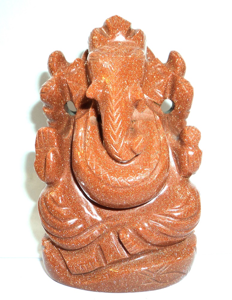 Lord Ganesha Made in Glittering Sunstone