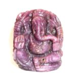 Lord Ganeha In Natural Ruby