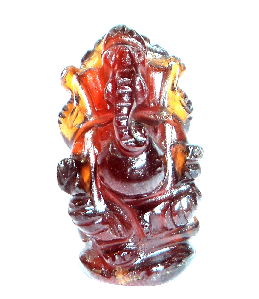 Lord Ganesha In Natural Hessonite