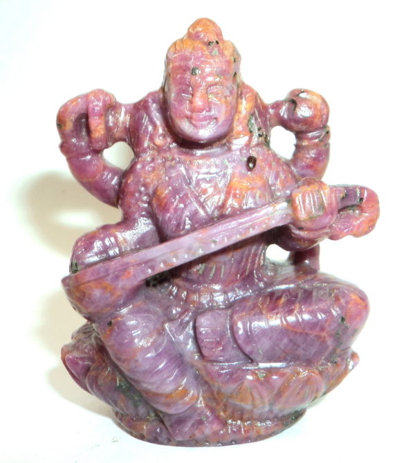 Goddess Saraswati Made In Natural Ruby