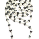 Black Tulsi Beads Mala In Silver caps