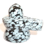 Shivalingam In Snowflakes Obsidian