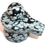 Shivalingam In Snowflakes Obsidian