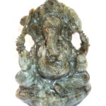 Lord Ganesha Idol in Natural Labradorite