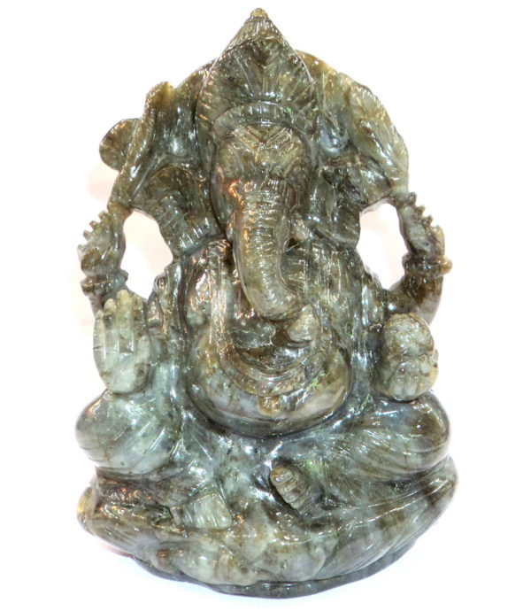 Lord Ganesha Idol in Natural Labradorite