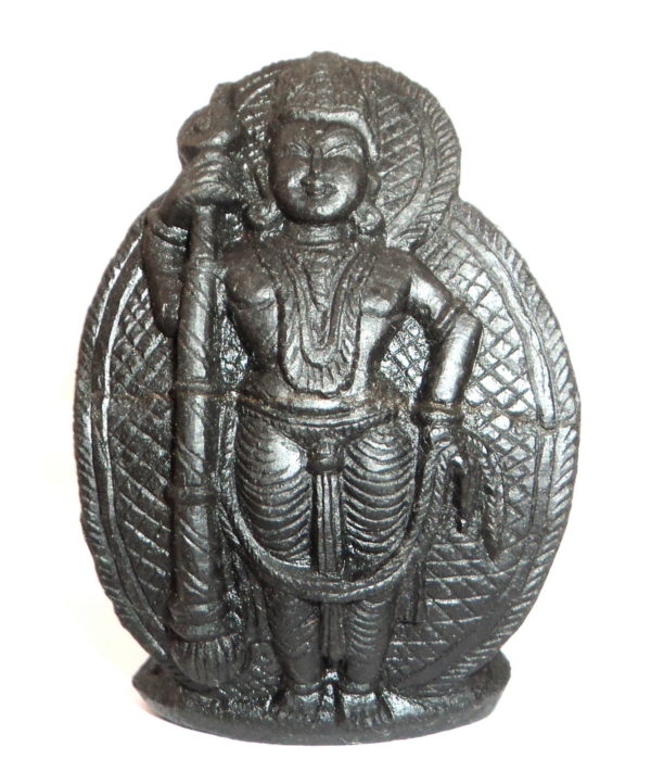 Udupi Krishna Murti Carved on Natural Sudarshan Shaligram