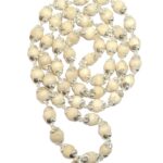 Tulsi Mala In Silver Self Design Caps - 8 MM