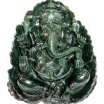 Lord Ganesha In Natural Columbian Green Jade