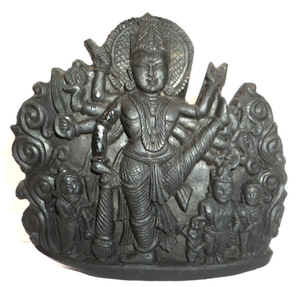 Trivikrama Murti Carved on Sudarshan Shaligram