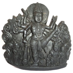 TrivikRama Idols Carved On Natural Shaligrams