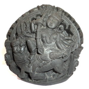 Mahishasura Mardini Murti Carved on Sudarshan Shaligram