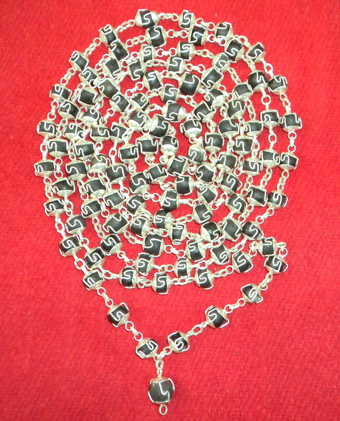 Rare Shaligram Rosary In silver 109 Pc