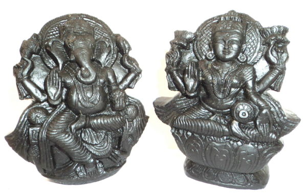Laxmi Ganesha Murti Carved on Sudarshan Shaligram