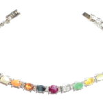 Nine Gems Bracelet In Pure Sterling Silver of Precious Stones