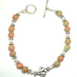Unakite Round Bead Bracelet - 7mm