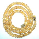 Yellow Citrine Button Shape Necklace