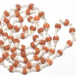 Rudraksha Mala In Silver Conical Caps - 6 MM