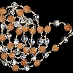 Sphatik and Rudraksha Mala In Pure Silver