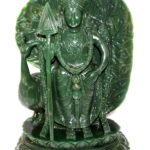 Lord Kartikeya Idol / Lord Murugan Idol In Columbian Green Jade - 8851 gms