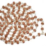 Rudraksha Mala In Silver Flower Caps - 6 MM