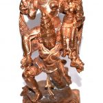 Lord Vishnu With Lakshmi on Garuda In Pure Solid Copper-6-inches