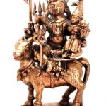 Shiva and Parvati with Nandi In Pure Copper - 5 Inches