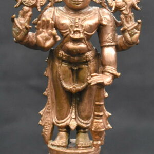 Lord Vishnu Idol In Pure Solid Copper - 5 inches