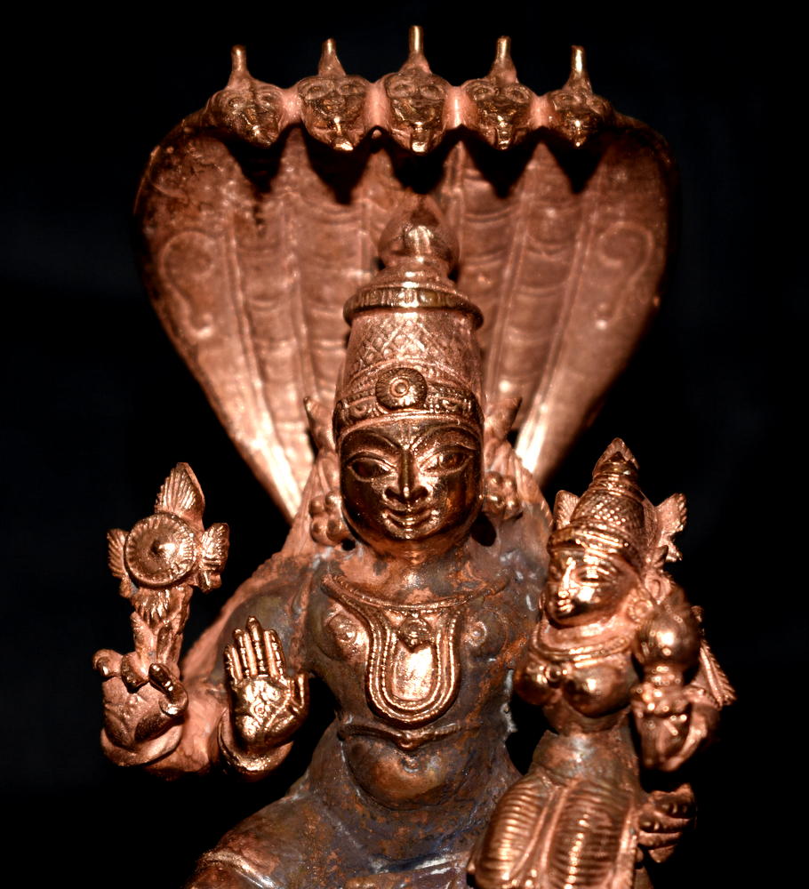 Lakshmi Narayana Idol In Copper – Rudraksh Guru