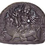 Durga Murti Carved On Natural Sudarshan Shaligram