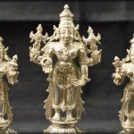 Lord Srinivasa with consorts Sridevi and Bhudevi In Pure Silver