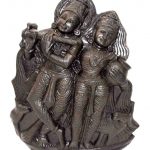 Radha Krishna Murti Carved On Natural Sudarshan Shaligram