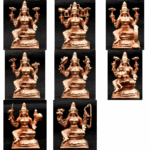 Ashta Laxmi Set In Pure Solid Copper - 3 inches