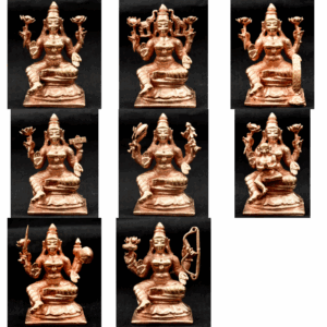 Ashta Laxmi Set In Pure Solid Copper - 3 inches