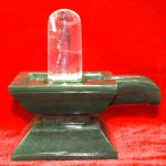Sphatik Shivalingam With in Green Jade Yoni Base - 791 gms