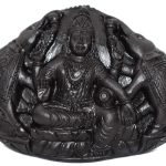 Gaja Lakshmi Idol on Natural Golden Sudarshan Shaligram