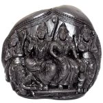 Sita Rama Murti / Ram Darbar Idol On Natural Golden Sudarshan Shaligram