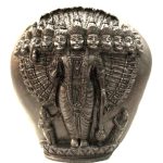 VishvaRupa Murti Carved On Natural Golden Shaligram