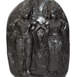 Panduranga With Rukmani On Natural Golden Sudarshan Shaligram