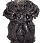 Narsimha Idol / Sthanu Narasimha On Golden Sudarshan Shaligram
